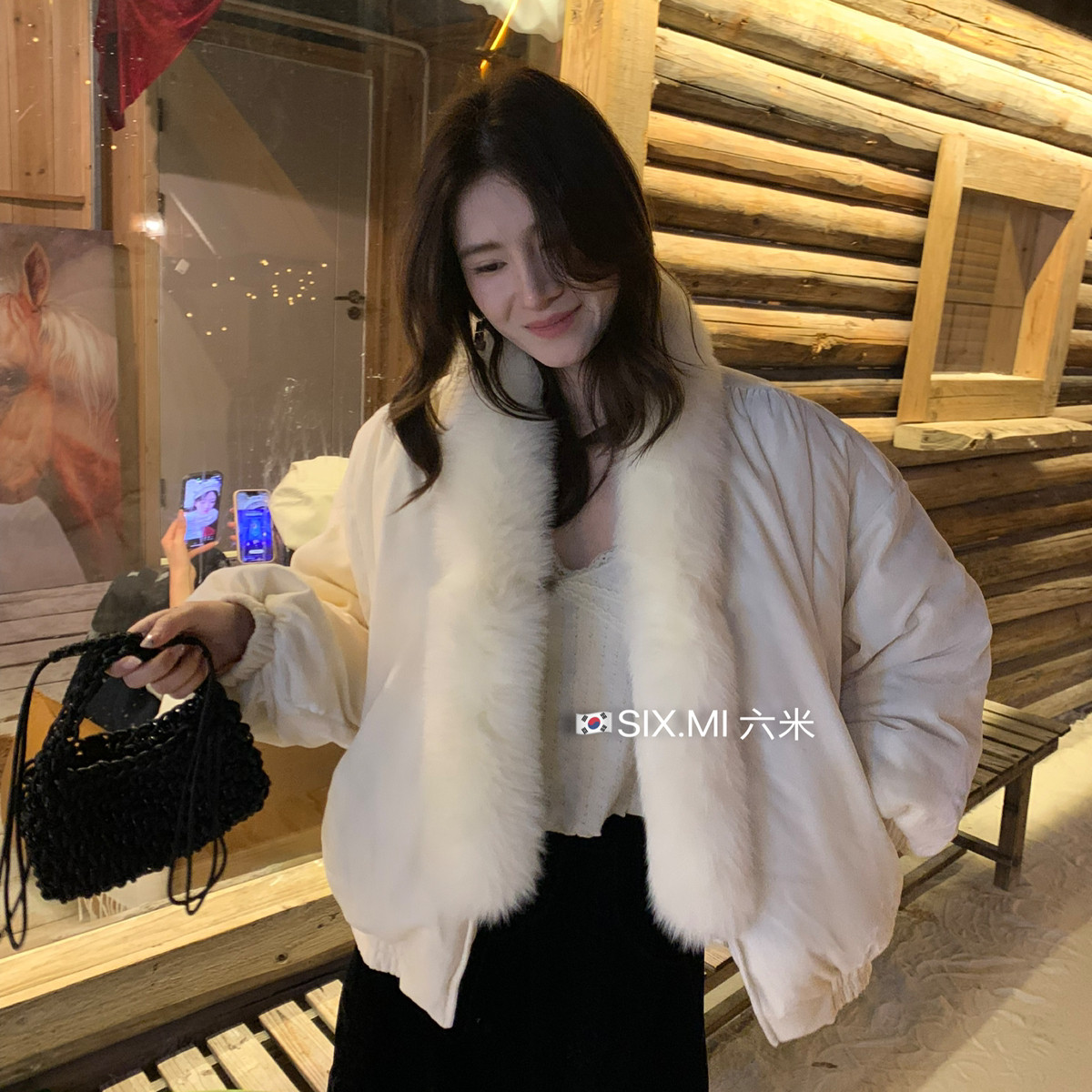 u.mi-新本期必拿款大毛领氛围感韩系保暖羽绒服外套(小妹自留款)