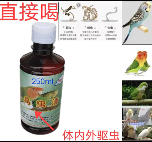 鹦鹉鸟玄凤牡丹大头虎皮常用体内外预备驱虫打虫防止啄毛掉羽止痒