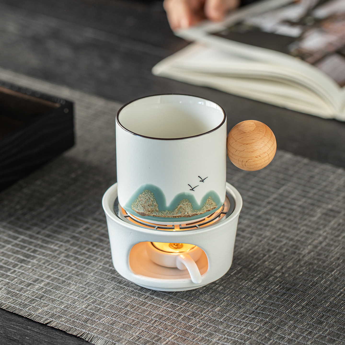 温茶炉小火炉蜡烛煮茶办公桌面暖茶器咖啡保温炉围炉煮茶温茶器