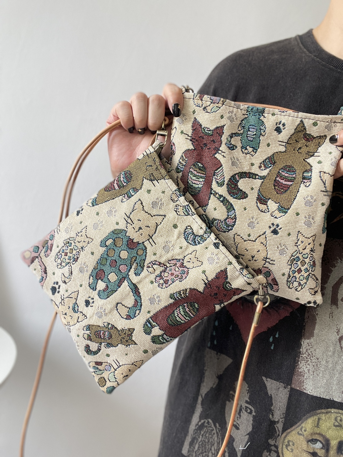 猫咪小挎包小方包卡通可爱