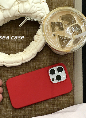 Asea小众ins新年红色液态硅胶适用苹果16手机壳iPhone15promax新款14女13高级感12全包11喜庆保护套中国红软