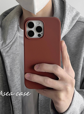 Asea小众ins咖啡色适用苹果15手机壳iphone14promax新款13女12韩系11男防摔16保护套高级感美拉德液态硅胶