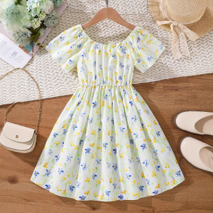 宝宝小童公主裙3 女童薄款 小清新短袖 碎花连衣裙2026新款 8岁 夏季