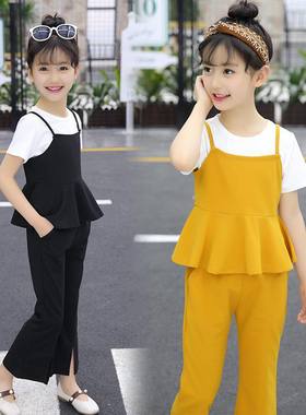 女童夏季套装2026新款儿童洋气时髦短袖裤子女孩炸街运动三件套潮