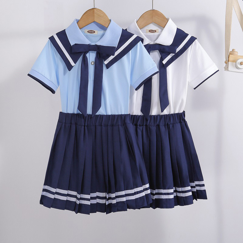 女童jk制服夏季装2025新款潮中大童裙子连衣裙儿童两件套装学院风