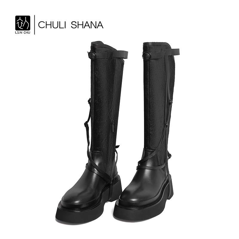 CHULI SHANA【夜曲】25SS新品首发时尚真皮骑士秋冬过膝长靴
