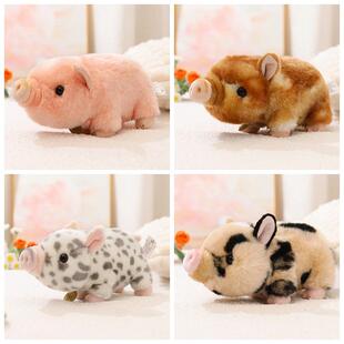 吾卢拉仿真小香猪花斑猪动物公仔毛绒玩具可爱小猪玩偶幸运猪娃娃