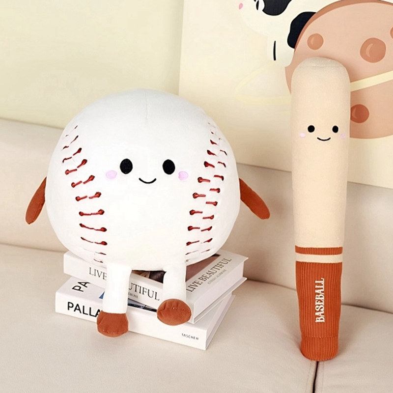 趣味棒球毛绒玩具球棒球类公仔