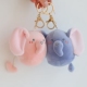 可爱一对小象大象毛绒玩具公仔钥匙扣 ins有趣小众礼物情侣包挂件