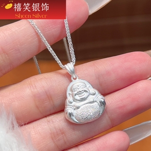 禧笑999足银佛公纯银项链吊坠女国风高级感银佛公本命年闺蜜女友
