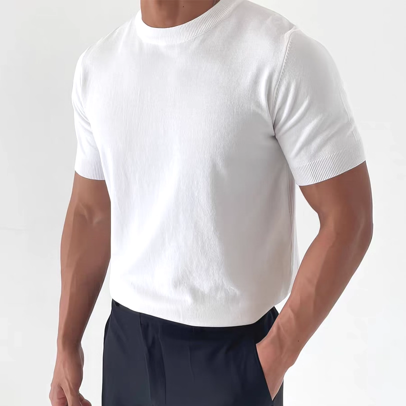 小高领针织衫冰丝莫代尔短袖卫衣