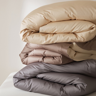 简约纯色纯棉被罩双人200x230cm 细腻100s全棉长绒棉贡缎被套单件