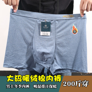 内裤 加肥加大8XL码 暖绒棉秋冬季 平角裤 200斤胖子穿 大码 雅兰爵男士