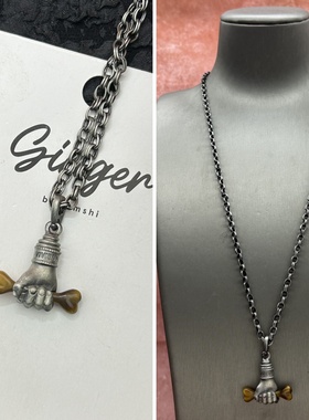 NANA西太土星项链做旧风个性吊坠复古宫廷时尚潮流配饰百搭毛衣链