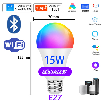 Smart Life涂鸦智能WIFI灯泡球泡灯alexa谷歌语音手机app10W 15W