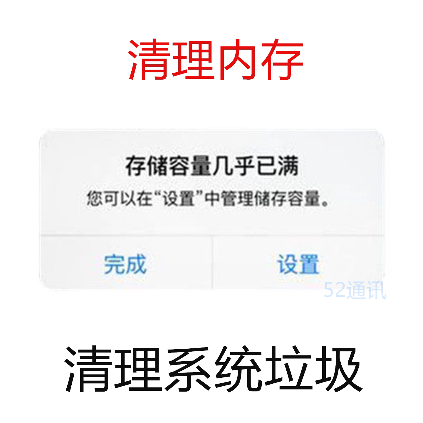 适用iPad苹果iPhone内存满清理内存释放内存空间恢复备份迁移数据