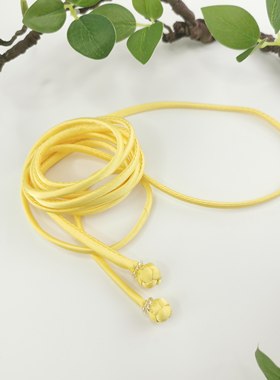 香云纱真丝桑蚕丝腰带绳纯黑色高端紫色绿色红色简约蝴蝶结1.9米