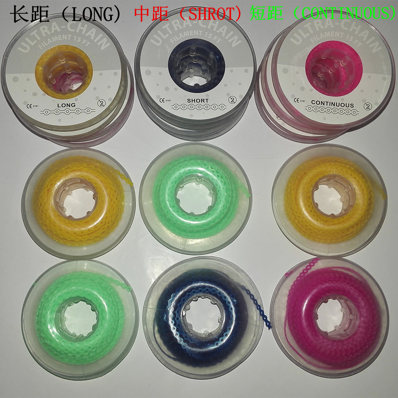 长距(long) 中距(short) 短距(continuous) 透明色多色可选
