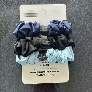 欧货ALO头绳字母发饰品纯色系阿洛发圈柔韧束发圈法式 复古发带女