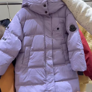 自留女童中童中长款羽绒服儿童羽绒服女长款连帽加厚保暖羽绒服潮