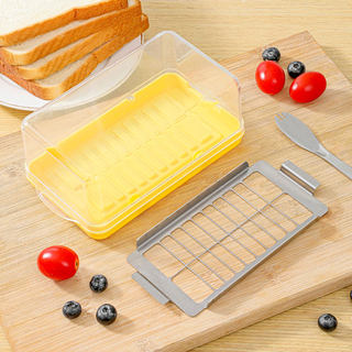 304不锈钢黄油切割盒冰箱冷冻奶酪芝士储存盒牛油乳酪切块分装盒