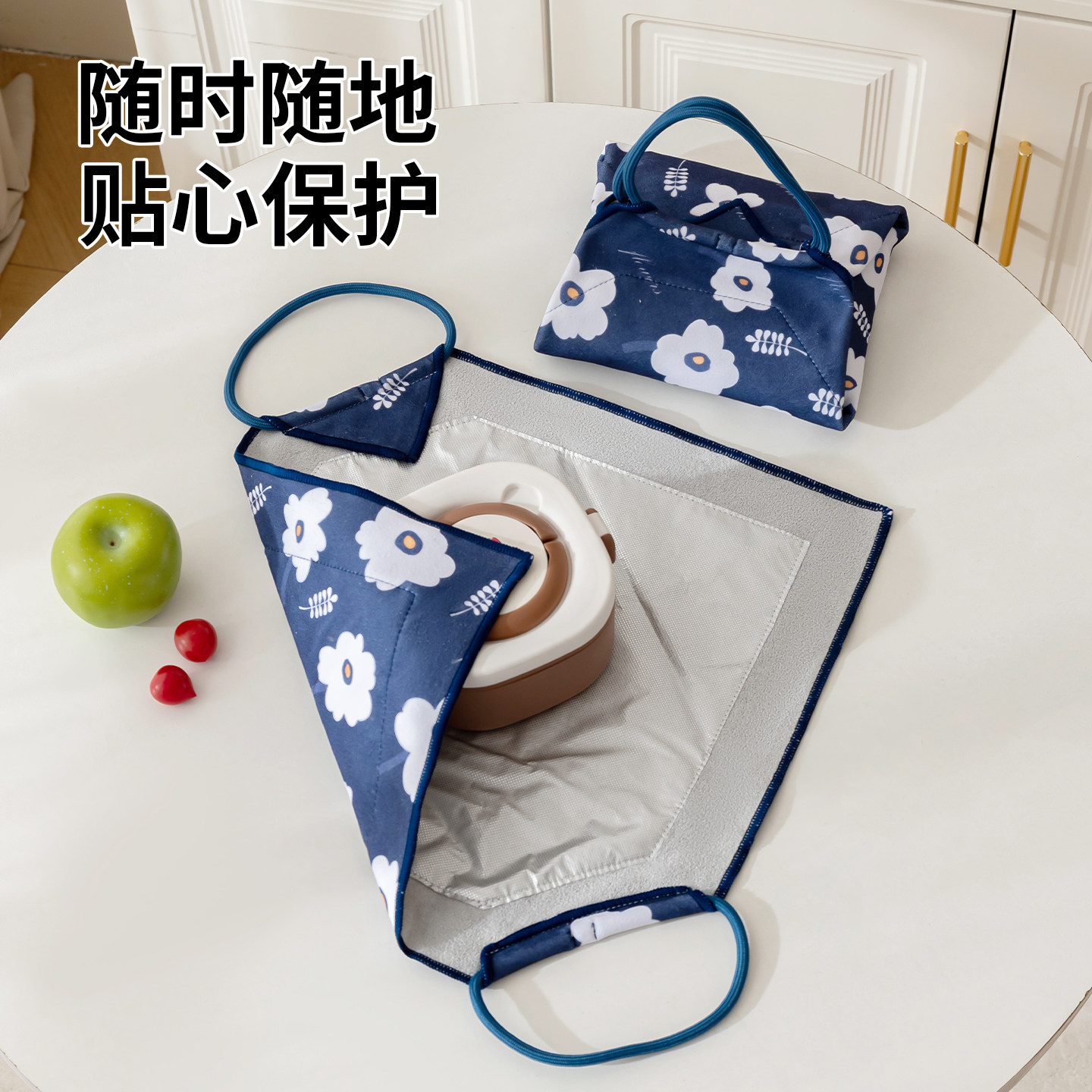 可爱保温饭盒袋高颜值便携手提便当包上班族学生加厚百贴布保温ss
