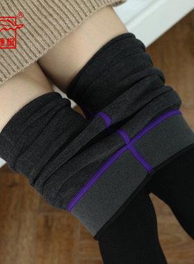 红辣椒冬季加绒加厚羊毛打底裤女外穿黑色一体裤防勾不掉档连裤袜