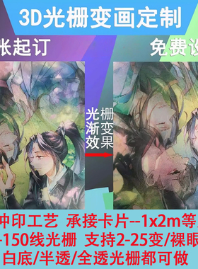 光栅3d变换卡片裸眼立体明星闪卡书签明信片动画变幻卡个性定制