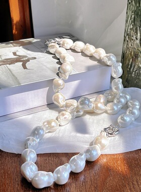 轻奢气质不规则人造巴洛克珍珠项链女2026新款高级感颈链锁骨链