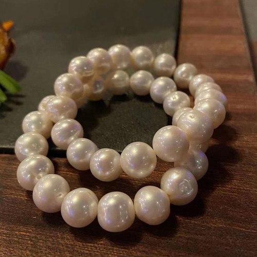 大颗粒 10-11mm天然淡水珍珠手链 简约大气复古珍珠手串