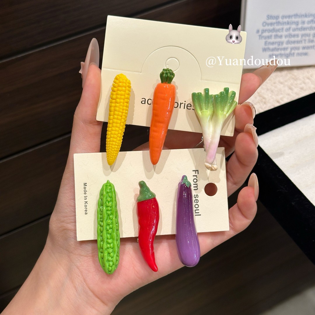 可爱搞怪蔬菜造型鸭嘴夹