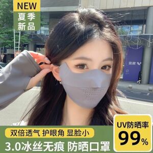 防晒口罩女夏季专用防紫外线新款立体遮阳冰丝护眼角透气无痕面罩