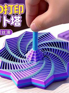 3D打印手柄萝卜塔解压玩具指尖旋转减压神器多色可选创意几何立体