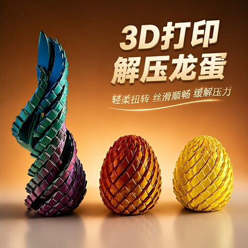 3D打印史莱姆旋转变形解压球