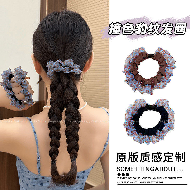 韩系豹纹小肠发圈高弹不伤发