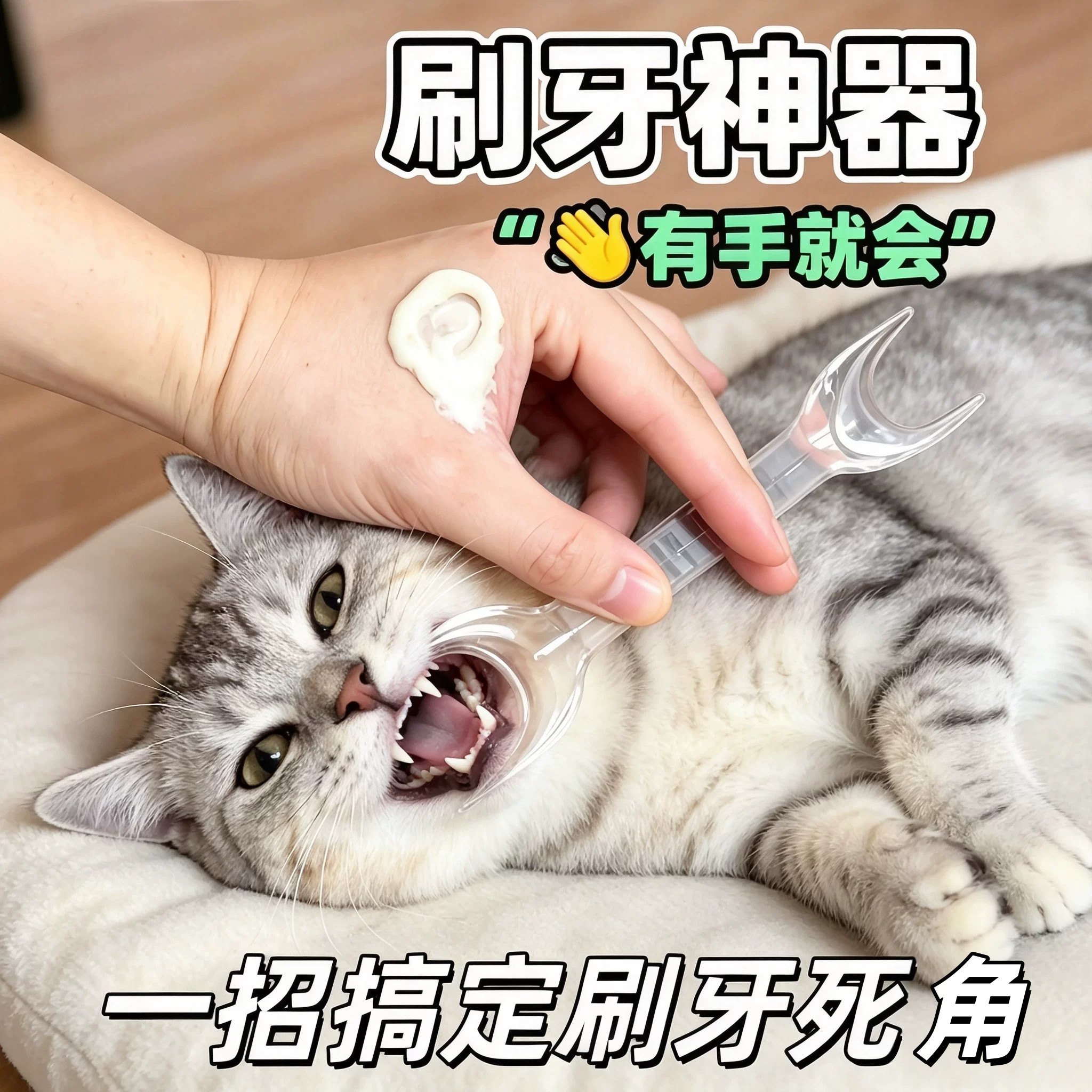 猫咪刷牙开口神器口腔扩口器宠物狗狗清洁牙齿辅助器耐高温易清洗