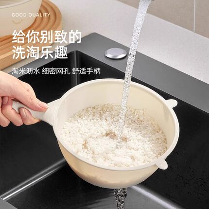 淘小米神器洗米筛淘米盆细孔过滤勺厨房家用洗菜盆沥水果篮子