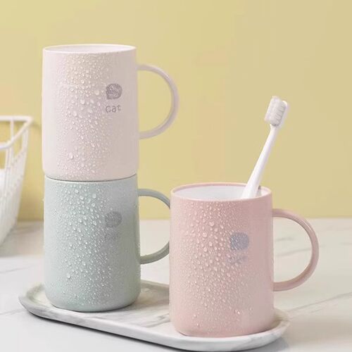 简约洗漱杯加厚牙刷杯带手柄