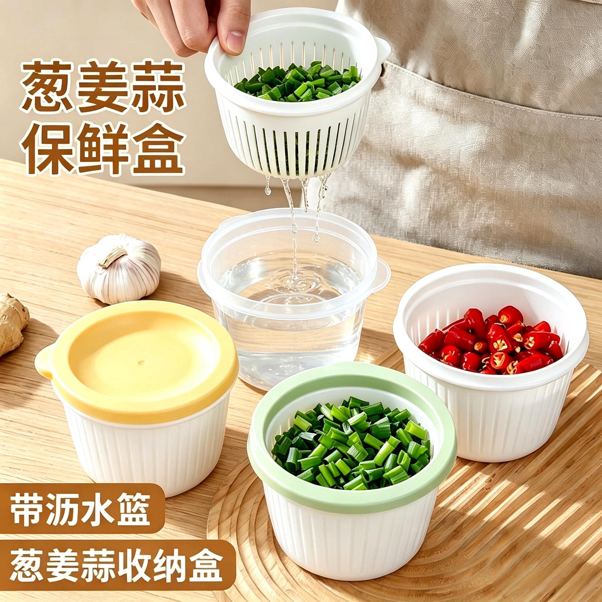 葱姜蒜收纳盒冷冻厨房冰箱保鲜盒