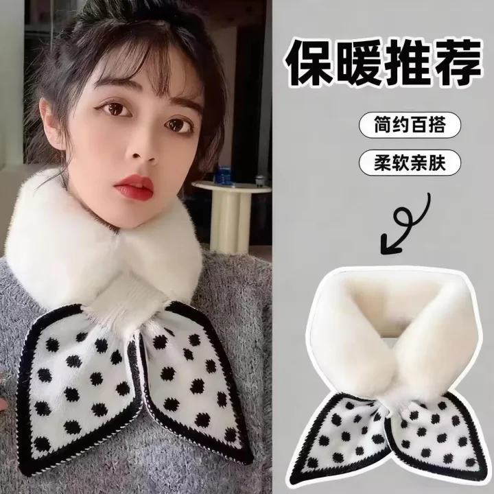 毛绒围巾女款可爱百搭保暖