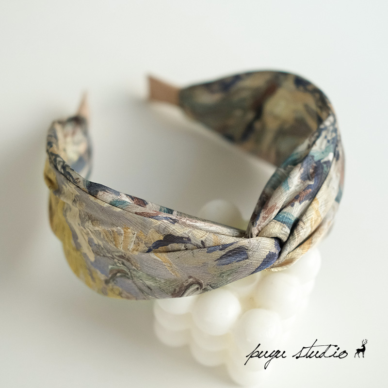 朴遇原创手工暗纹缎复古发箍