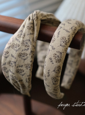 《蒲公英》原创小众文艺复古宽边交叉发箍高颅顶海绵头箍拍照发饰