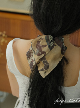 朴遇 原创自制森系波西米亚风大象马方巾大肠圈裙摆发圈皮筋发饰