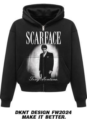 疤面煞星 阿尔帕奇诺 SCARFACE 连帽卫衣 开衫 重磅 美式宽松加绒