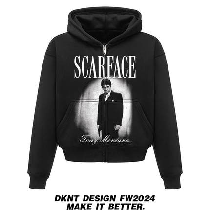 疤面煞星 阿尔帕奇诺 SCARFACE 连帽卫衣 开衫 重磅 美式宽松加绒