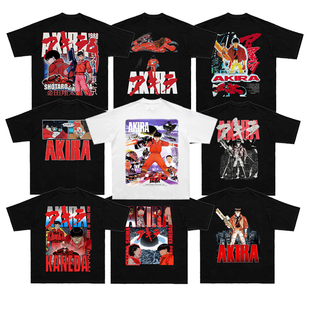 AKIRA 阿基拉 短袖T恤 美式 vintage 小领口 动漫 街头 bootleg