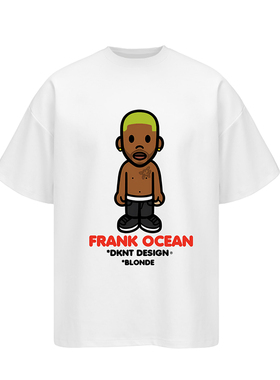 说唱歌手 卡通形象 印花 短袖T恤 恶搞 KANYE TYLER KDOT 嘻哈 潮