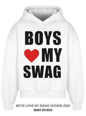 GIRLS LOVE MY SWAG 美式 Y2K 嘻哈复古 纯棉 说唱 连帽卫衣 情侣