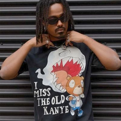 侃爷辍学熊美式短袖T恤