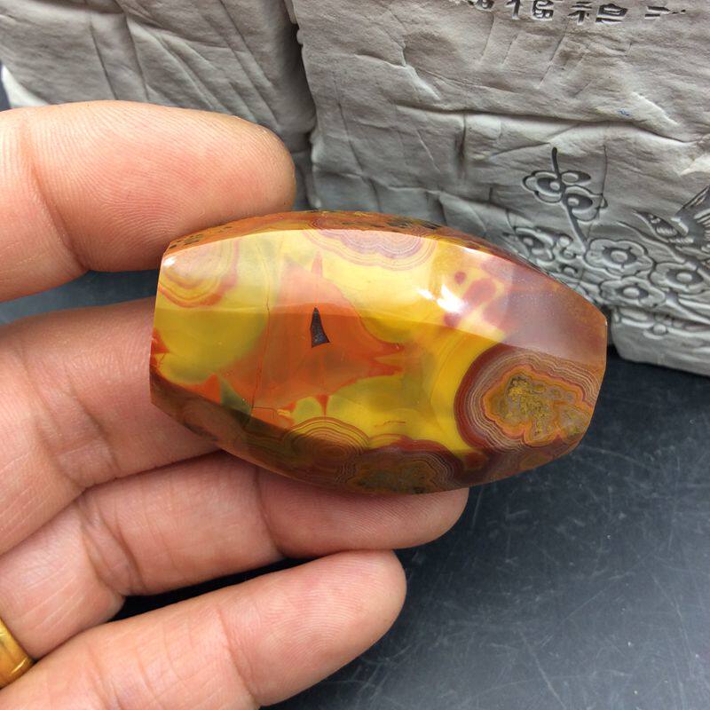 精美天然宣化战国红玛瑙背云 勒子 象形狐狸石头 观赏饰品 包邮